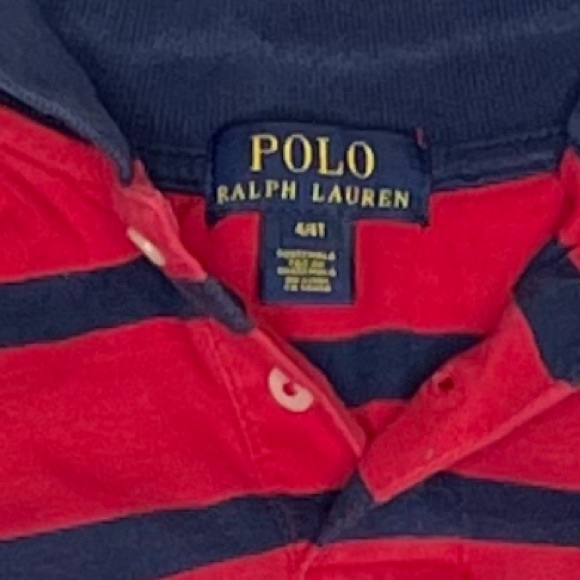 Ralph Lauren Polo Shirt, Red White & Navy, 4T - Picture 3 of 3